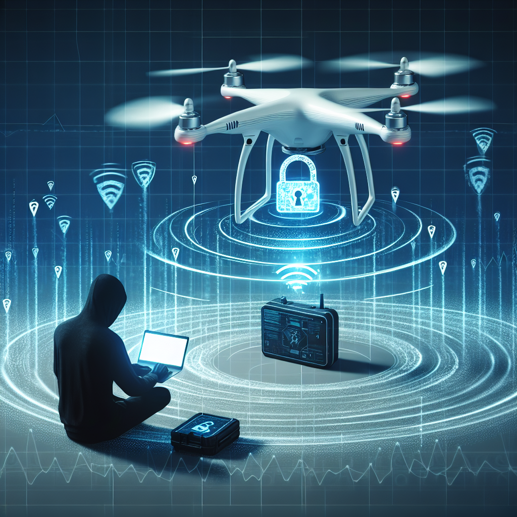 "Drone security testing: A hacker examining a drone's software vulnerabilities in a lab setting - Can I Hack into a Drone to Test Its Security? A Comprehensive Guide."