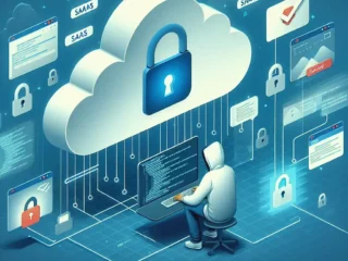 "Ethical hacker analyzing security vulnerabilities in a SaaS platform interface on a laptop, showcasing essential practices for enhancing cybersecurity"