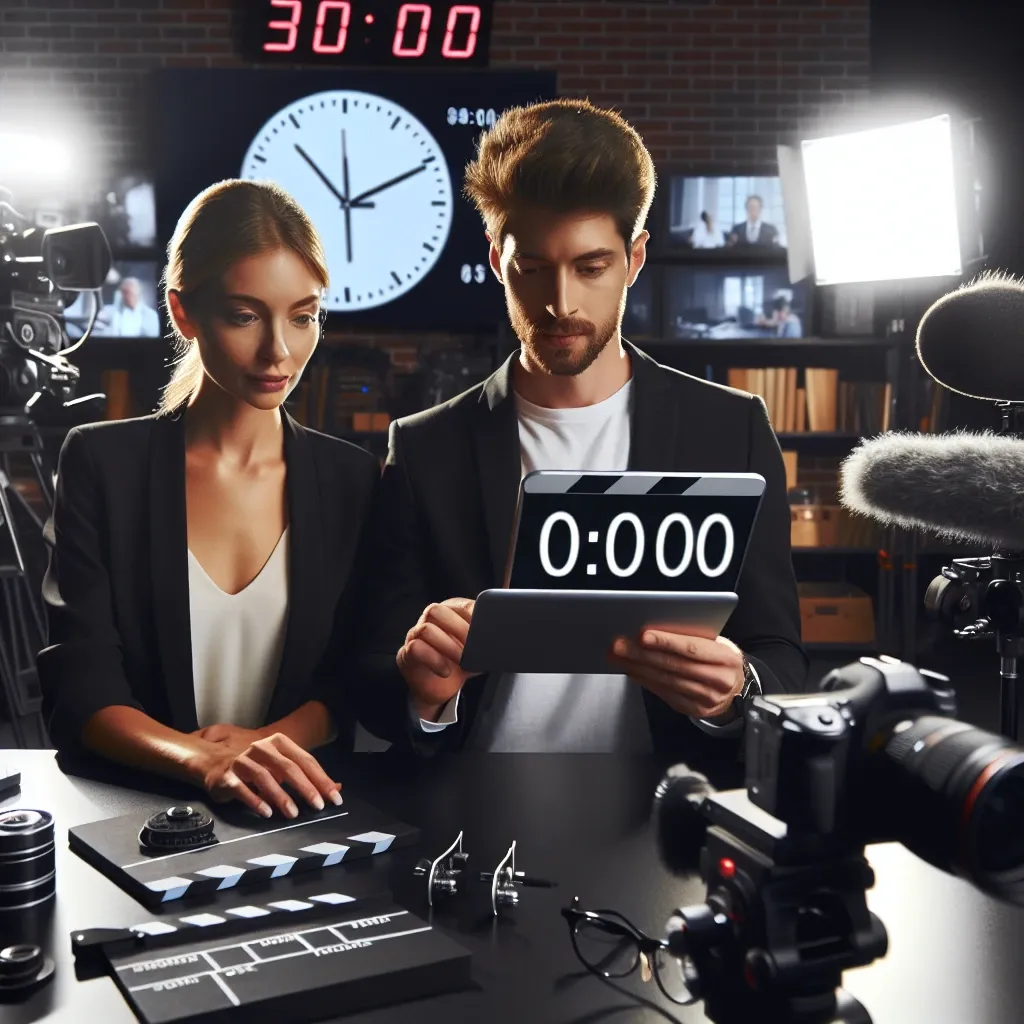 Alt text: "Step-by-step guide to cutting a professional promo video in 30 minutes, featuring a filmmaker editing footage on a laptop with video editing software."