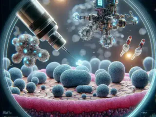 "AI-powered nanobots delivering insulin directly to pancreatic cells for enhanced diabetes treatment and management."