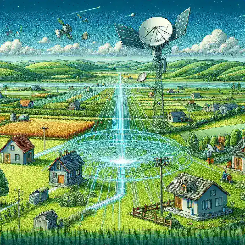 "Verizon's innovative hybrid fiber-satellite connectivity trial for rural homes, showcasing advanced technology for improved internet access in underserved areas."